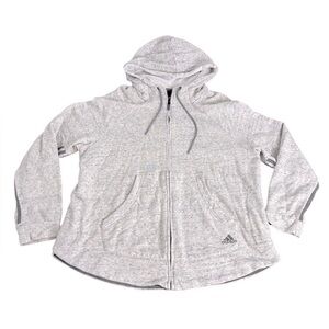 Adidas zip up hoodie jacket heathered gray woman’s size XL